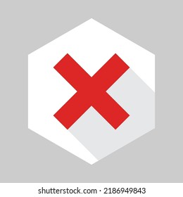 Wrong marks, Cross marks, Rejected, Disapproved, No, False, Not Ok, Wrong Choices, Task Completion, Voting. - vector mark symbols in red. Isolated icon.