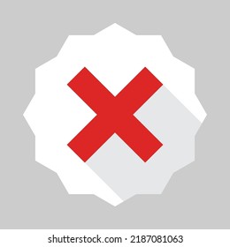 Wrong marks, Cross marks, Rejected, Disapproved, No, False, Not Ok, Wrong Choices, Task Completion, Voting. - vector mark symbols in red. Isolated icon.