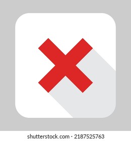 Wrong marks, Cross marks, Rejected, Disapproved, No, False, Not Ok, Wrong Choices, Task Completion, Voting. - vector mark symbols in red. Isolated icon.