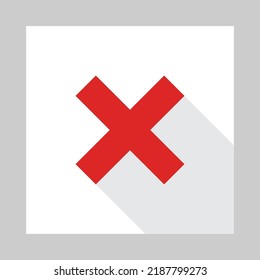 Wrong marks, Cross marks, Rejected, Disapproved, No, False, Not Ok, Wrong Choices, Task Completion, Voting. - vector mark symbols in red. Isolated icon.