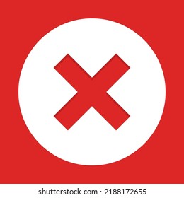 Wrong marks, Cross marks, Rejected, Disapproved, No, False, Not Ok, Wrong Choices, Task Completion, Voting. - vector mark symbols in red. Isolated icon.