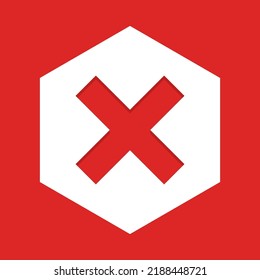 Wrong marks, Cross marks, Rejected, Disapproved, No, False, Not Ok, Wrong Choices, Task Completion, Voting. - vector mark symbols in red. Isolated icon.