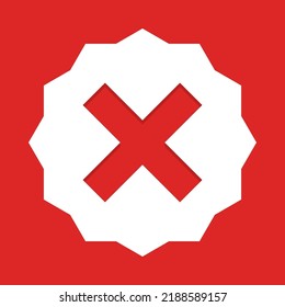 Wrong marks, Cross marks, Rejected, Disapproved, No, False, Not Ok, Wrong Choices, Task Completion, Voting. - vector mark symbols in red. Isolated icon.
