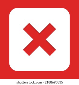 Wrong marks, Cross marks, Rejected, Disapproved, No, False, Not Ok, Wrong Choices, Task Completion, Voting. - vector mark symbols in red. Isolated icon.