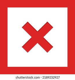 Wrong marks, Cross marks, Rejected, Disapproved, No, False, Not Ok, Wrong Choices, Task Completion, Voting. - vector mark symbols in red. Isolated icon.