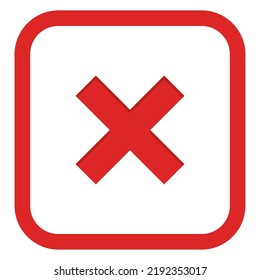 Wrong marks, Cross marks, Rejected, Disapproved, No, False, Not Ok, Wrong Choices, Task Completion, Voting. - vector mark symbols in red. Isolated icon.