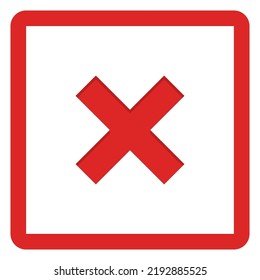 Wrong marks, Cross marks, Rejected, Disapproved, No, False, Not Ok, Wrong Choices, Task Completion, Voting. - vector mark symbols in red. Isolated icon.