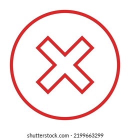 Wrong marks, Cross marks, Rejected, Disapproved, No, False, Not Ok, Wrong Choices, Task Completion, Voting. - vector mark symbols in red. Isolated icon.