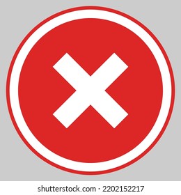 Marcas erróneas, marcas cruzadas, rechazadas, desaprobadas, no, falsas, no correctas, opciones erróneas, finalización de tareas, votación. - símbolos de marca vectorial en rojo. Icono aislado.