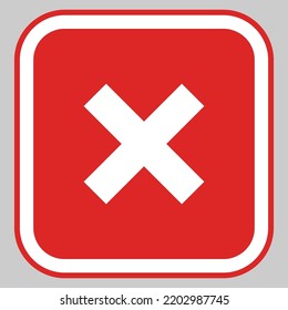 Marcas erróneas, marcas cruzadas, rechazadas, desaprobadas, no, falsas, no correctas, opciones erróneas, finalización de tareas, votación. - símbolos de marca vectorial en rojo. Icono aislado.