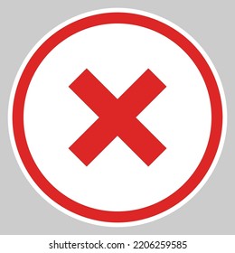 Wrong marks, Cross marks, Rejected, Disapproved, No, False, Not Ok, Wrong Choices, Task Completion, Voting. - vector mark symbols in red. Isolated icon.