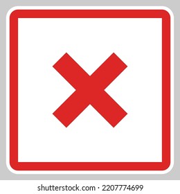 Wrong marks, Cross marks, Rejected, Disapproved, No, False, Not Ok, Wrong Choices, Task Completion, Voting. - vector mark symbols in red. Isolated icon.