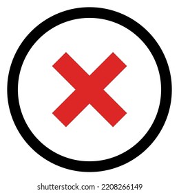 Wrong marks, Cross marks, Rejected, Disapproved, No, False, Not Ok, Wrong Choices, Task Completion, Voting. - vector mark symbols in red. Isolated icon.