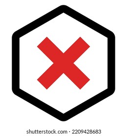 Wrong marks, Cross marks, Rejected, Disapproved, No, False, Not Ok, Wrong Choices, Task Completion, Voting. - vector mark symbols in red. Isolated icon.