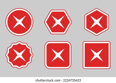 Wrong marks Icon Set, Cross marks, Rejected, Disapproved, No, False, Not Ok, Wrong Choices, Task Completion, Voting. - vector mark symbols in red.