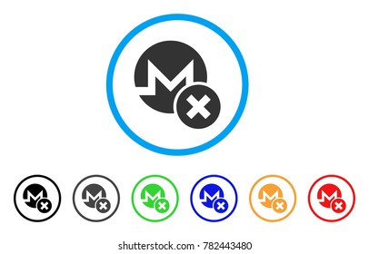 Wrong Monero rounded icon. Style is a flat gray symbol inside light blue circle with bonus color versions. Wrong Monero vector designed for web and software interfaces.