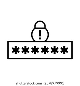 Wrong password code icon Black and white logo