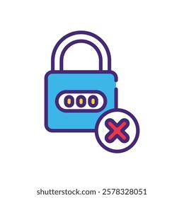 Wrong password icon vector stock illustration