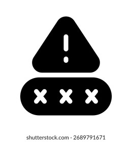 Ilustração de design de símbolo de vetor de ícone de senha incorreta