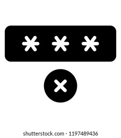 Wrong Password Showing Cross Sign With Pins 