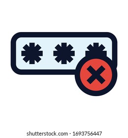 Wrong Password. Simple Vector Color Icon.