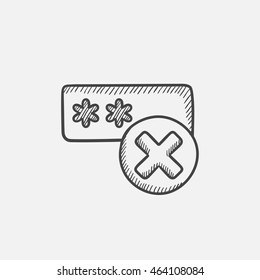 Wrong password  sketch icon for web, mobile and infographics. Hand drawn vector isolated icon.