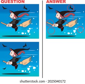 Wrong picture search quiz, Halloween witch