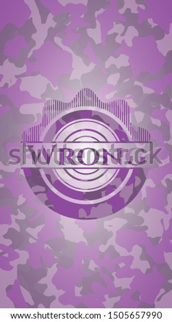 Wrong pink on camouflaged pattern. Vector Illustration. Detailed.