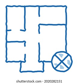 Wrong Plan sketch icon vector. Hand drawn blue doodle line art Wrong Plan sign. isolated symbol illustration