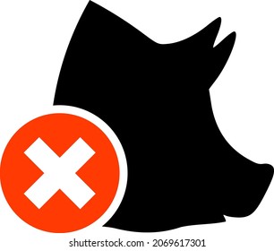 Wrong Pork vector illustration. A flat illustration design of Wrong Pork icon on a white background.