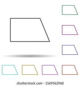 Wrong quadrilateral multi color icon. Simple thin line, outline vector of geometric figures icons for ui and ux, website or mobile application