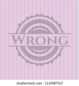 Wrong retro style pink emblem