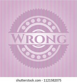Wrong retro style pink emblem