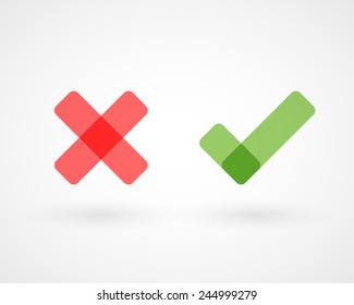 Wrong and right check mark icons