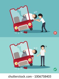 wrong and right ways first aid ,illustration,vector