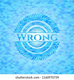 Wrong sky blue emblem with mosaic background