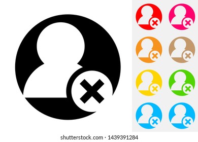 Wrong User. Negative Space Vector Icon