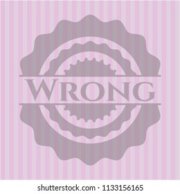 Wrong vintage pink emblem