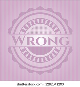 Wrong vintage pink emblem