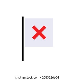 Wrong Way Flag Icon. Unrecommended Direction Symbol - Vector, Sign for Design, Presentation, Website or Apps Elements. 