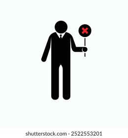 Wrong Way Flag Icon. Unrecommended Direction Symbol - Vector, Sign for Design, Presentation, Website or Apps Elements. 