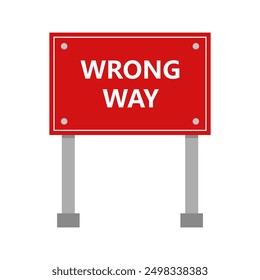 Wrong way icon illustrated on background