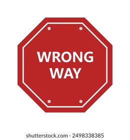 Wrong way icon illustrated on background