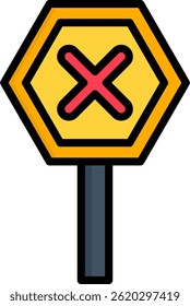 Icon Lineale Farbe Vektorgrafik Falsch