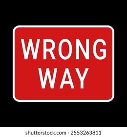 Wrong way red sign. Vector