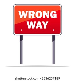 Wrong way road sign vector isolated illustration