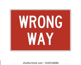 Wrong way sign conjunction with DO NOT ENTER vector illustration. Traffic symbol.