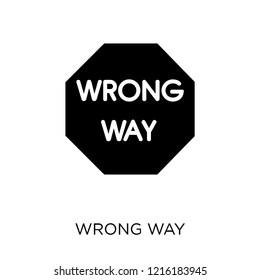 Wrong Way sign icon. Wrong Way sign symbol design from Traffic signs collection. Simple element vector illustration on white background.