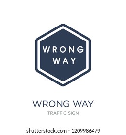 Wrong Way sign icon. Trendy flat vector Wrong Way sign icon on white background from traffic sign collection, vector illustration can be use for web and mobile, eps10