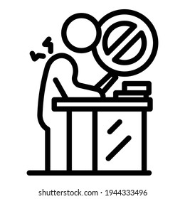 Wrong working position icon. Outline wrong working position vector icon for web design isolated on white background